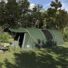 Tunnel Tent 4-Person with Roof Green and White 740 x 370 x 220 cm