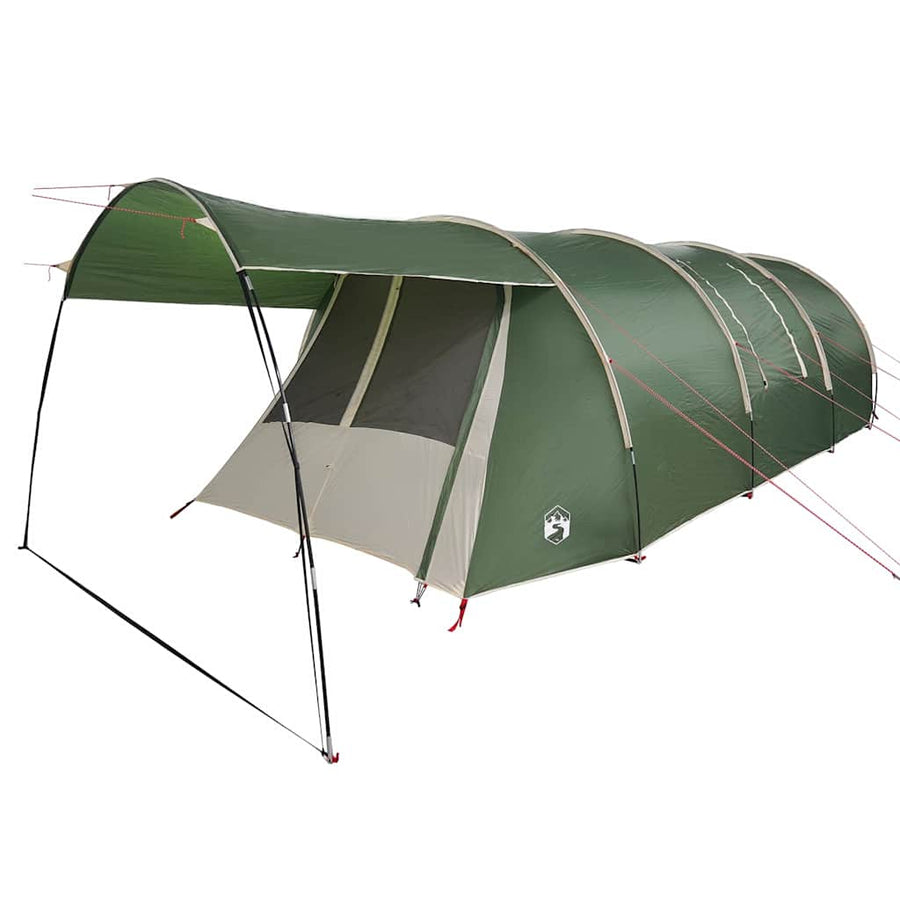 Tunneltent met dak met opslag Groen en Wit 740 x 370 x 220 cm