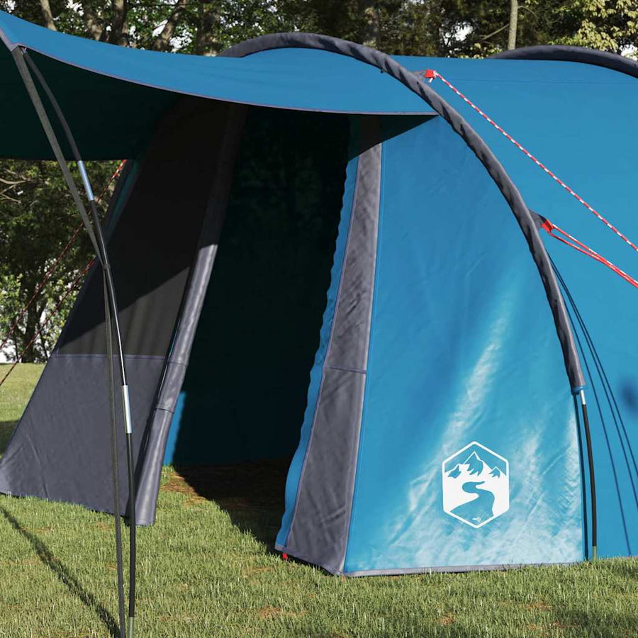 Tunneltent met dak met opslag Blauw en Grijs 740 x 370 x 220 cm