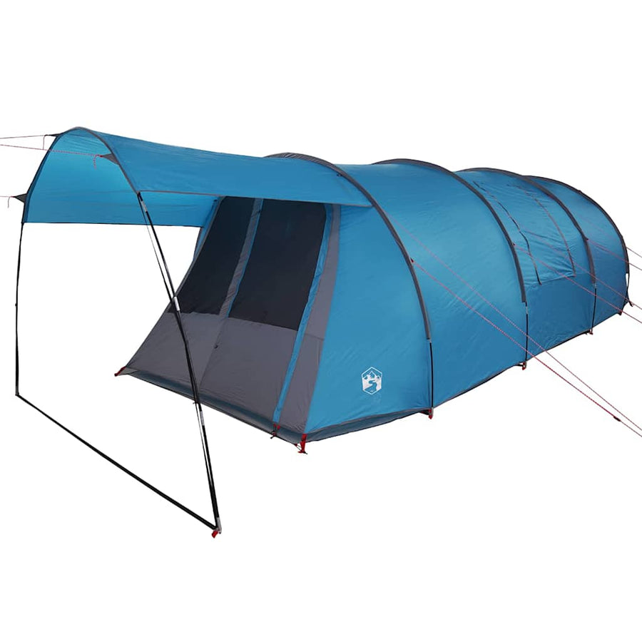 Tunneltent met dak met opslag Blauw en Grijs 740 x 370 x 220 cm