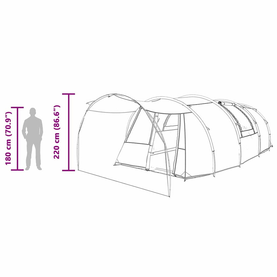 Tunneltent met dak met opslag Blauw en Grijs 740 x 370 x 220 cm