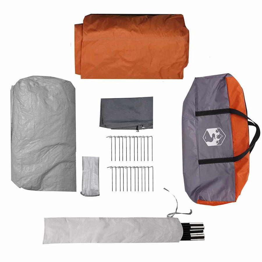 Tunneltent met dak Grijs en Oranje 778 x 356 x 210 cm