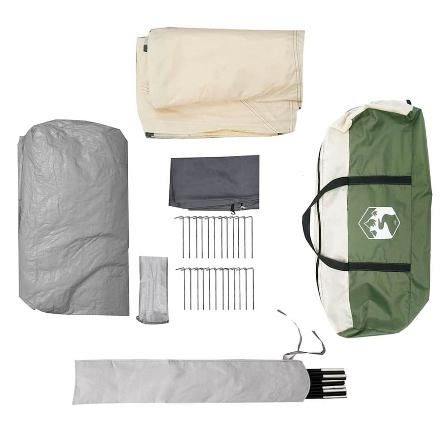 Tunneltent met dak met opslag Groen en Wit 778 x 356 x 210 cm