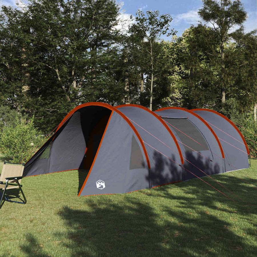 Tunneltent met dak Grijs en Oranje 778 x 356 x 210 cm