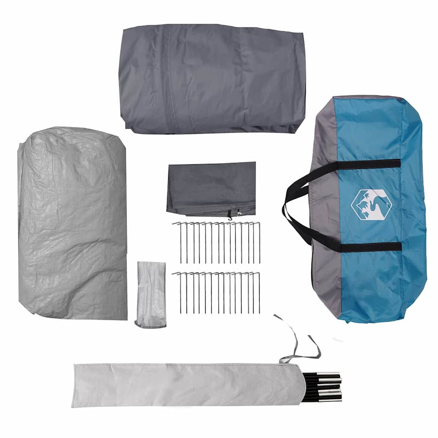 Tunneltent met dak met opslag Blauw en Grijs 778 x 356 x 210 cm