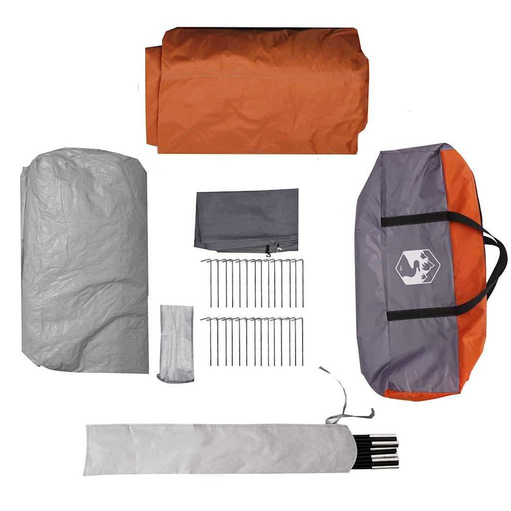 Tunneltent met dak Grijs en Oranje 778 x 356 x 210 cm