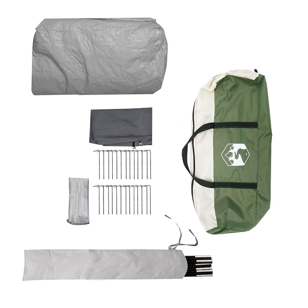 Tunneltent met dak met opslag Groen en Wit 700 x 590 x 215 cm