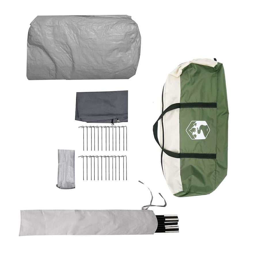 Tunneltent met dak met opslag Groen en Wit 700 x 590 x 215 cm
