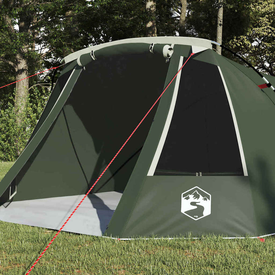 Tunneltent met dak met opslag Groen en Wit 328 x 228 x 115 cm