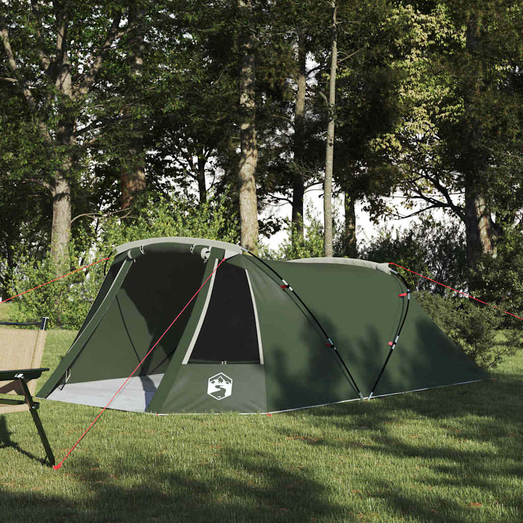 Tunneltent met dak met opslag Groen en Wit 328 x 228 x 115 cm