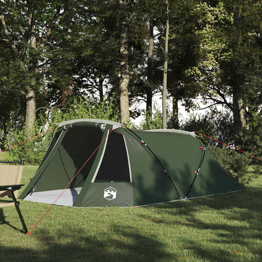 Tunneltent met dak met opslag Groen en Wit 328 x 228 x 115 cm