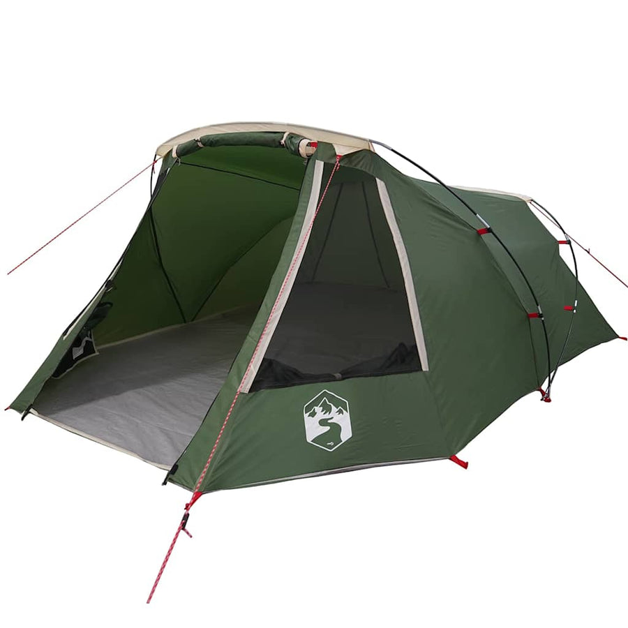 Tunneltent met dak met opslag Groen en Wit 328 x 228 x 115 cm