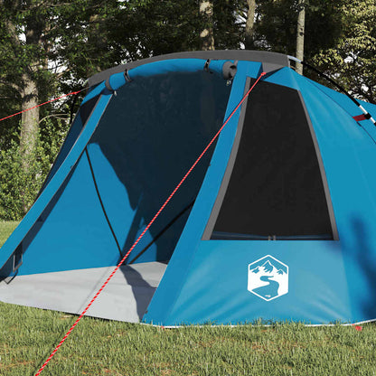Tunneltent met dak met opslag Blauw en Grijs 328 x 228 x 115 cm