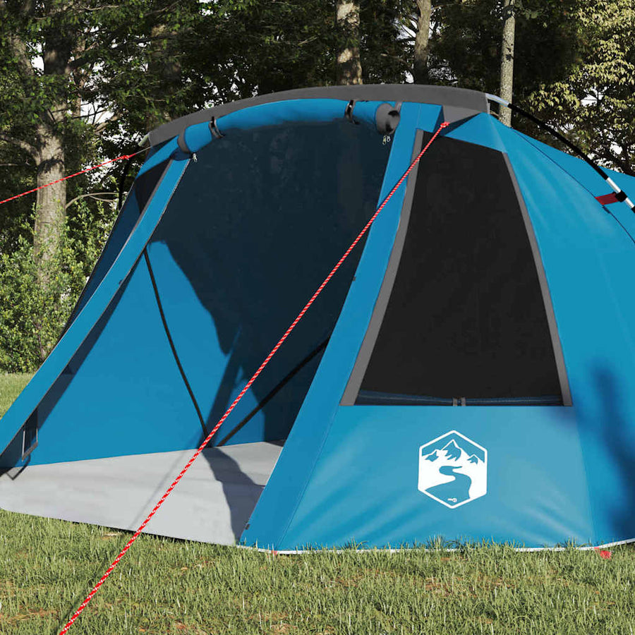 Tunneltent met dak met opslag Blauw en Grijs 328 x 228 x 115 cm