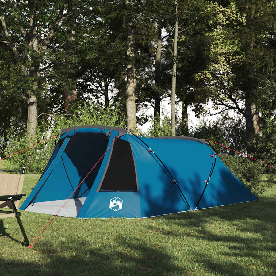Tunneltent met dak met opslag Blauw en Grijs 328 x 228 x 115 cm