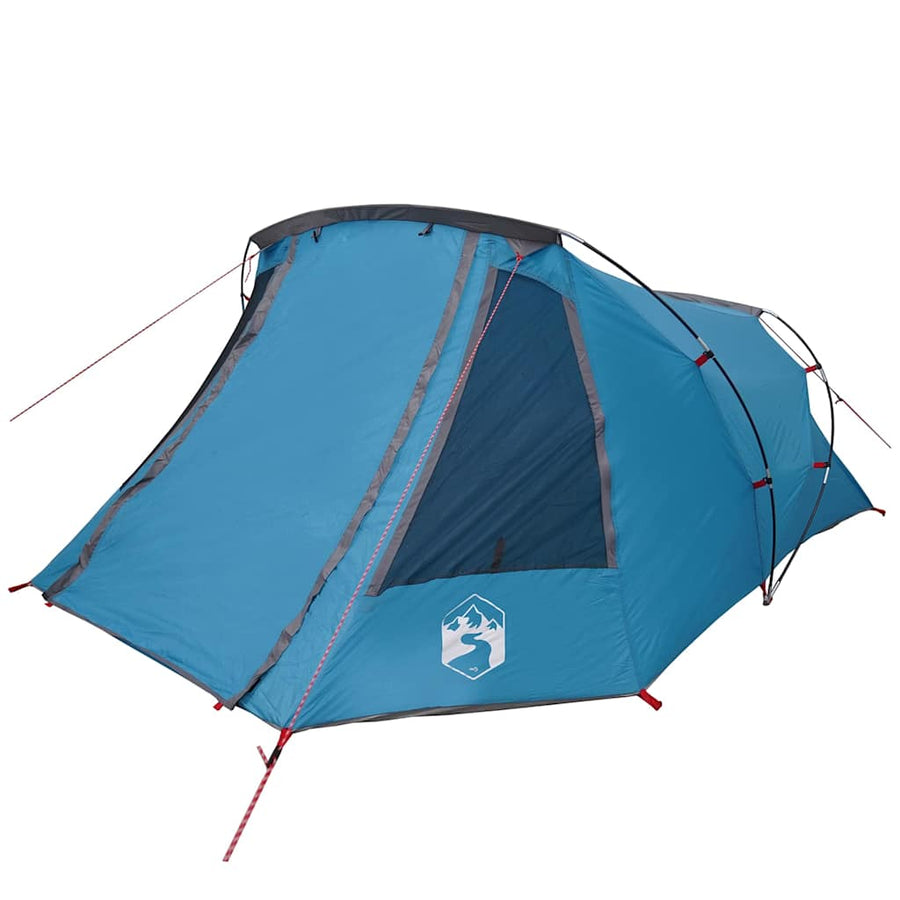 Tunneltent met dak met opslag Blauw en Grijs 328 x 228 x 115 cm