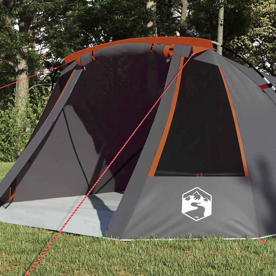 Tunneltent met dak Grijs en Oranje 328 x 228 x 115 cm