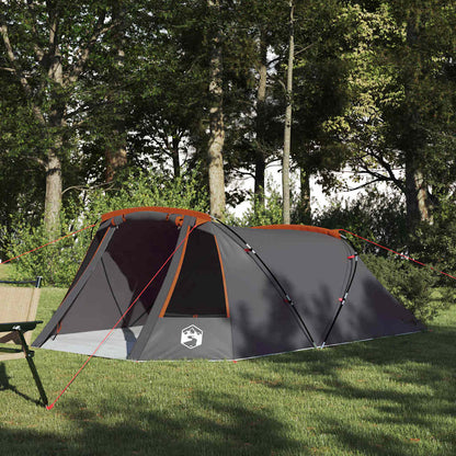 Tunneltent met dak Grijs en Oranje 328 x 228 x 115 cm