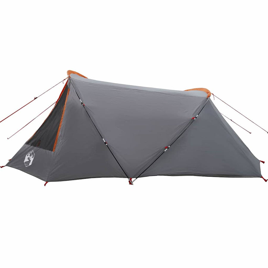 Tunneltent met dak Grijs en Oranje 328 x 228 x 115 cm