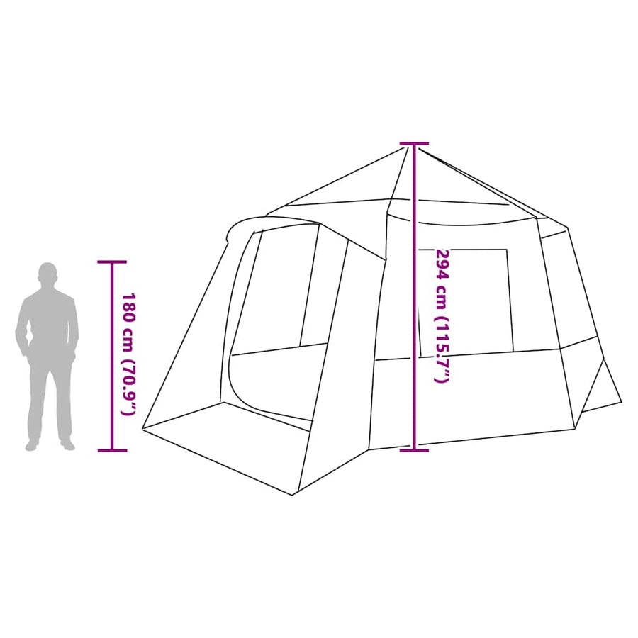 Huisje Tent met dak Grijs en Oranje 500 x 500 x 294 cm