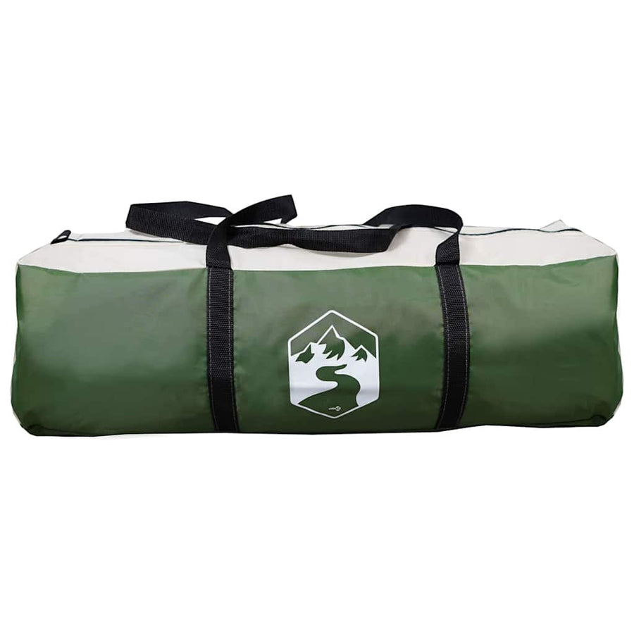 Gezinstent met dak met opslag Groen en Wit 760 x 645 x 230 cm