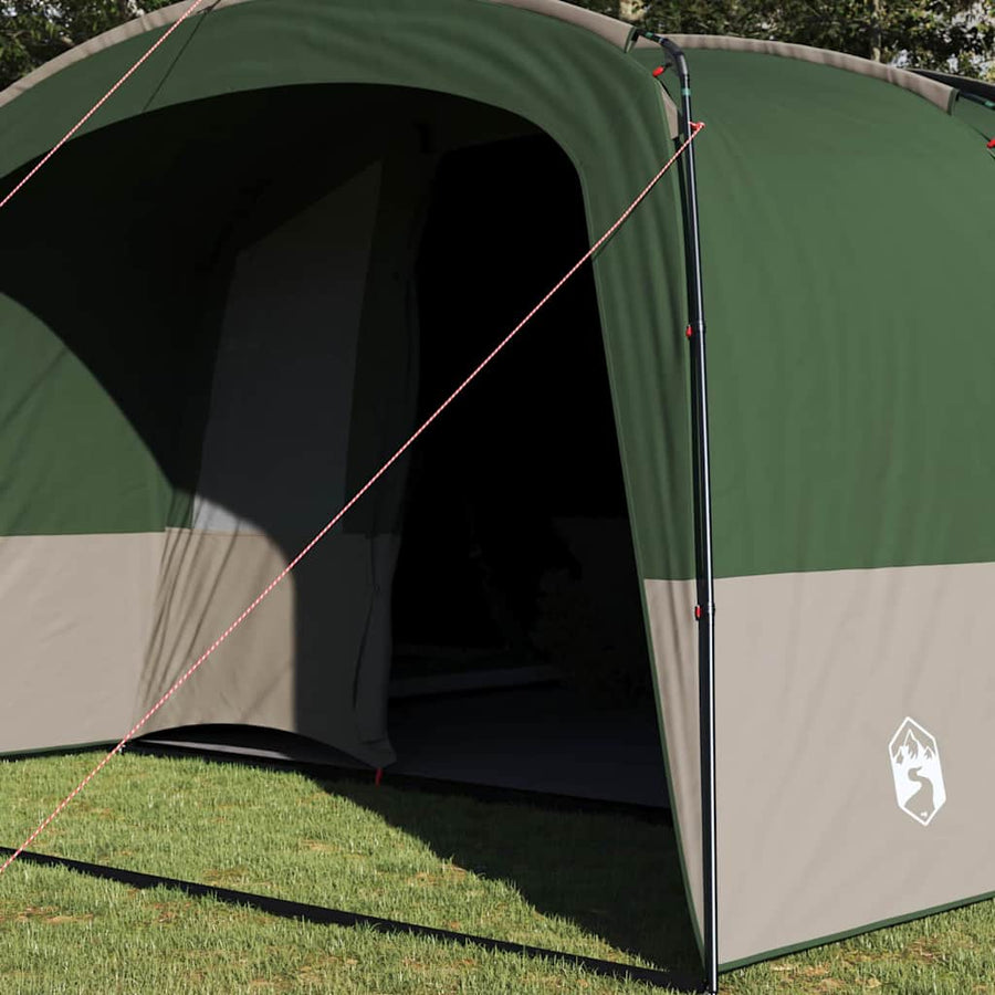 Gezinstent met dak met opslag Groen en Wit 760 x 645 x 230 cm
