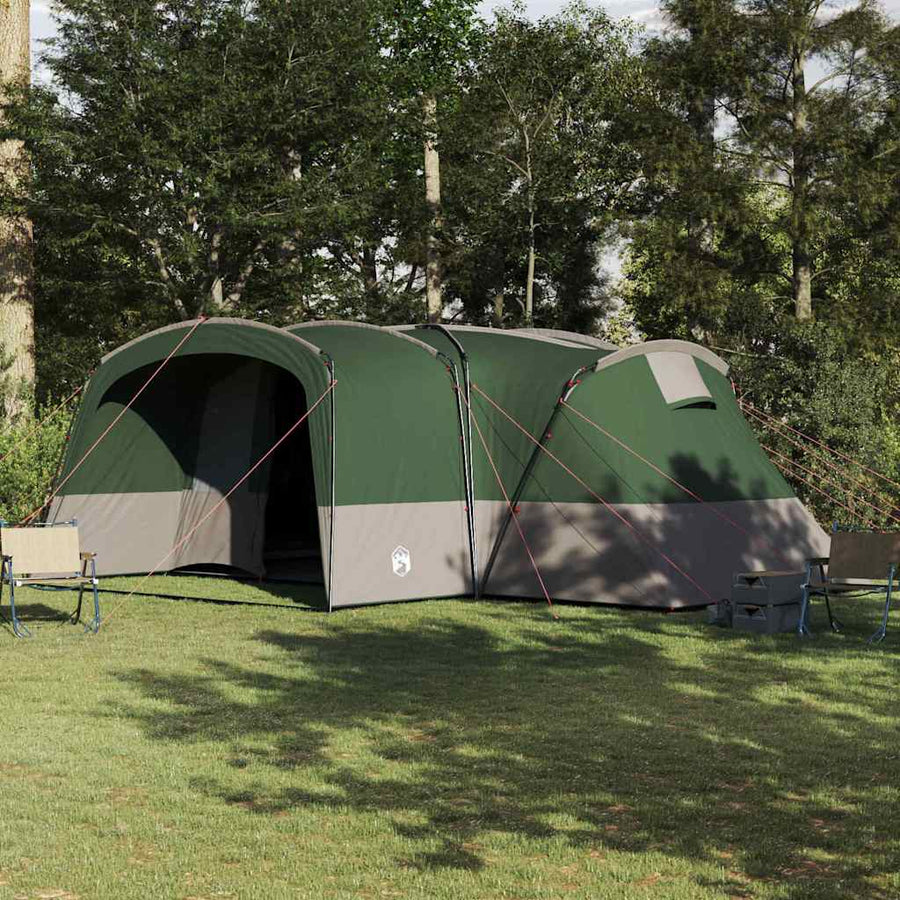 Gezinstent met dak met opslag Groen en Wit 760 x 645 x 230 cm