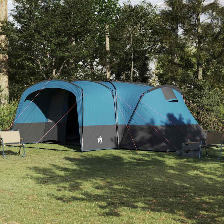 Gezinstent met dak met opslag Blauw en Grijs 760 x 645 x 230 cm