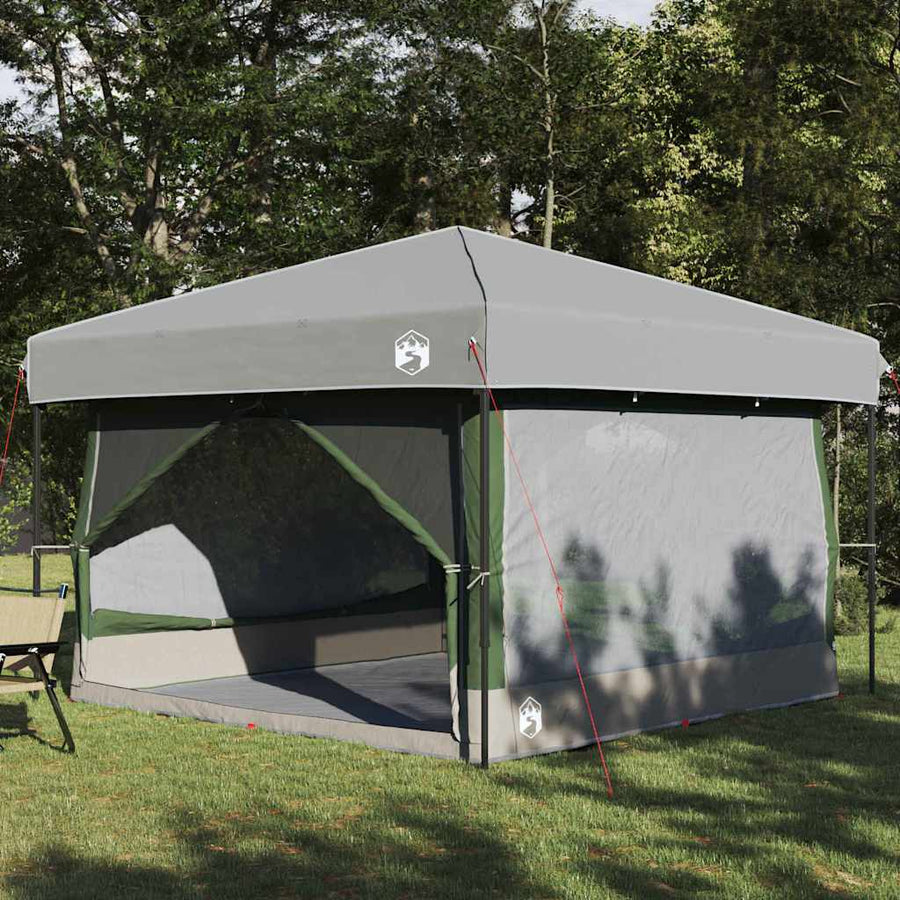 Binnentent met dak met opslag Groen en Grijs 300 x 300 x 250 cm