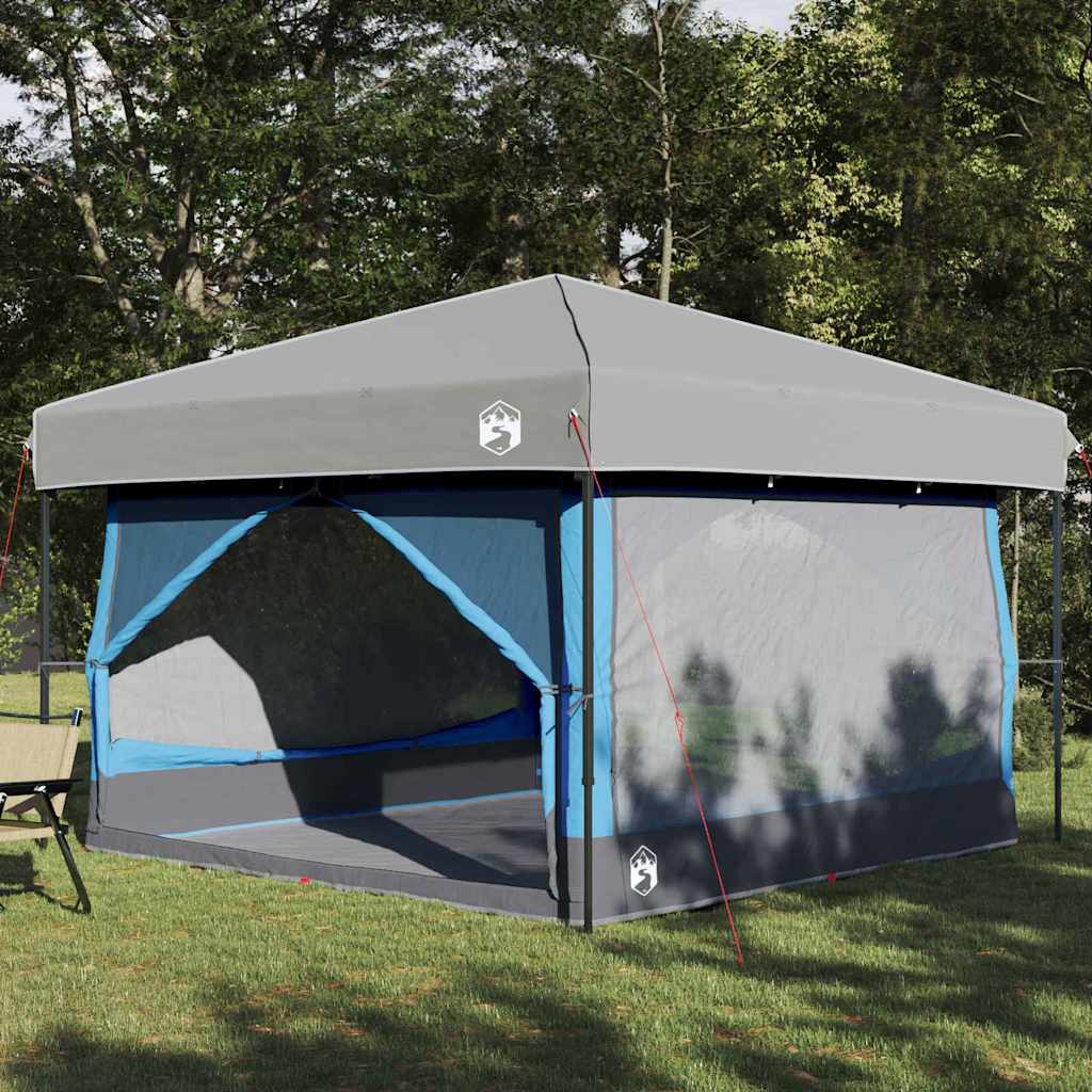 Binnentent met dak met opslag Blauw en Grijs 300 x 300 x 250 cm