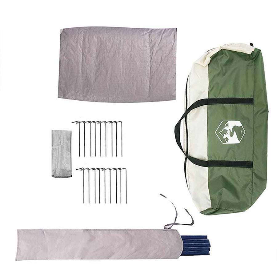 Teepee Tent met dak met opslag Groen en Wit 490 x 410 x 210 cm