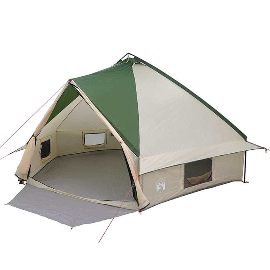 Teepee Tent met dak met opslag Groen en Wit 490 x 410 x 210 cm