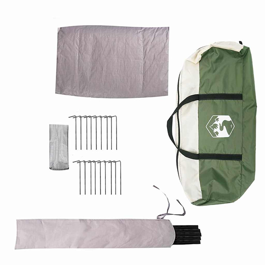 Teepee Tent met dak met opslag Groen en Wit 490 x 410 x 210 cm
