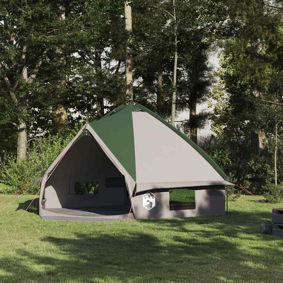 Teepee Tent met dak met opslag Groen en Wit 490 x 410 x 210 cm