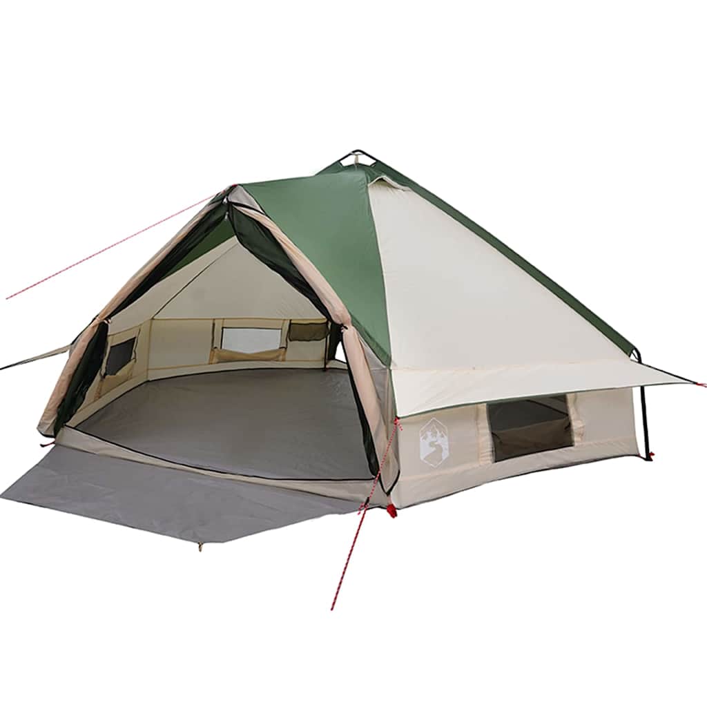Teepee Tent met dak met opslag Groen en Wit 490 x 410 x 210 cm