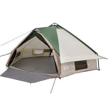 Teepee Tent met dak met opslag Groen en Wit 490 x 410 x 210 cm