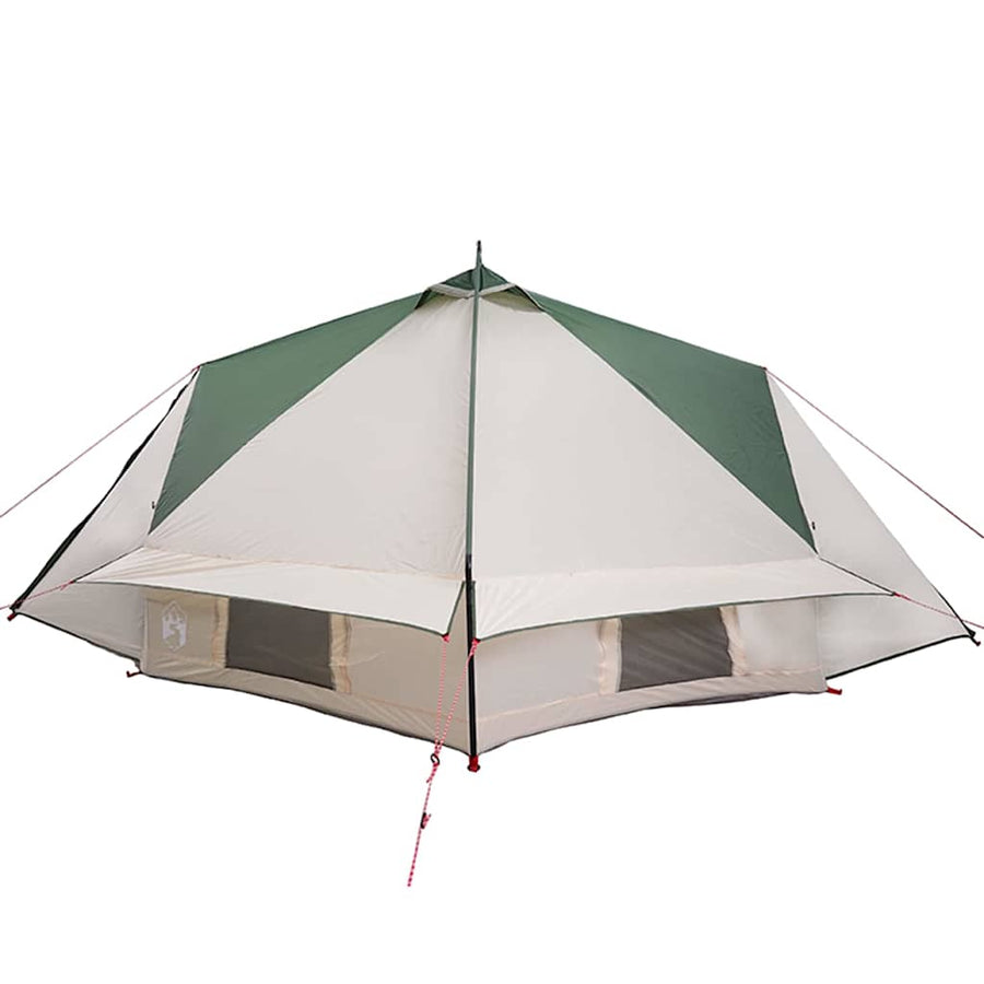 Teepee Tent met dak met opslag Groen en Wit 490 x 410 x 210 cm