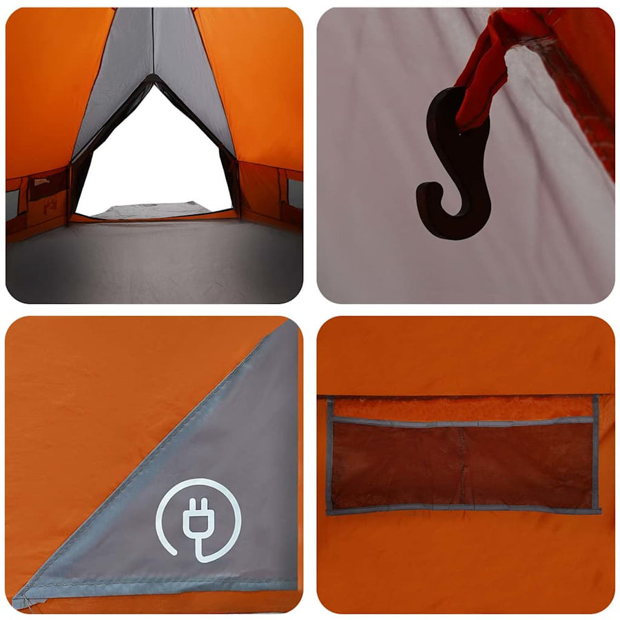 Teepee Tent met dak Grijs en Oranje 490 x 410 x 210 cm