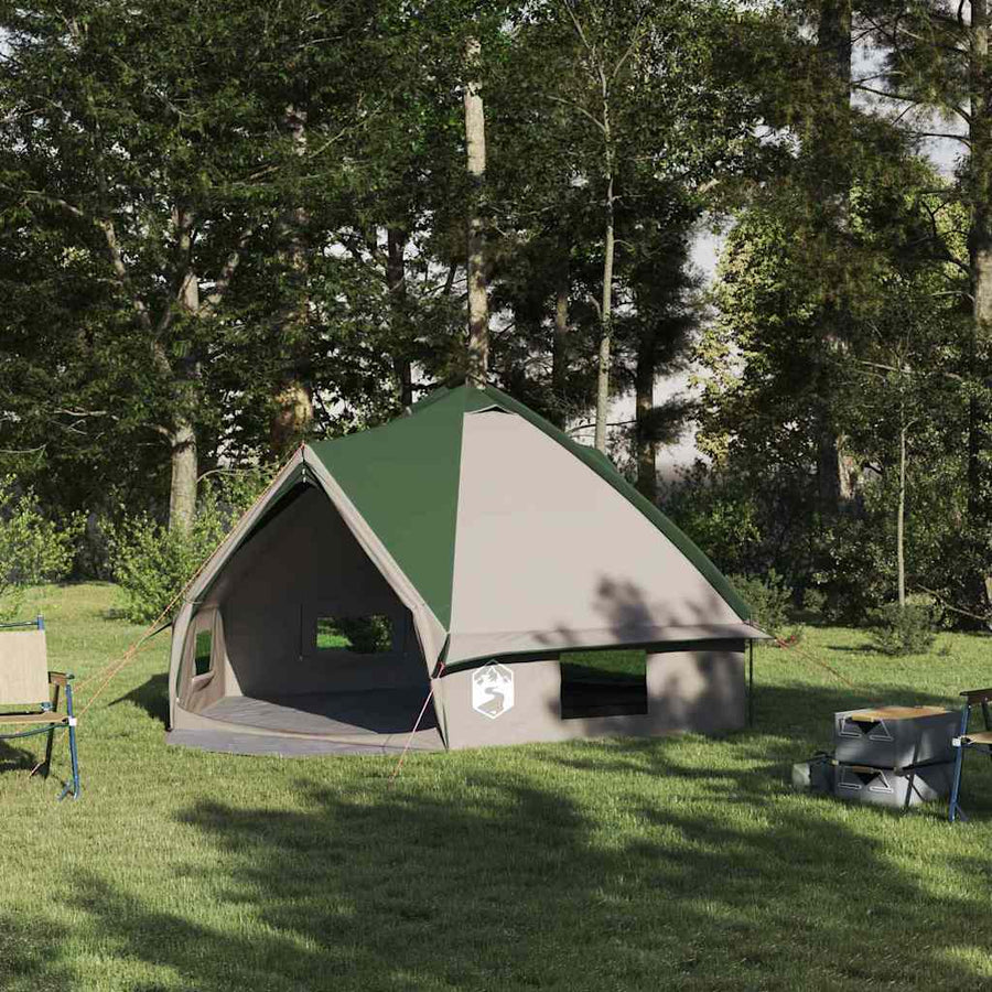 Teepee Tent met dak met opslag Groen en Wit 490 x 410 x 210 cm