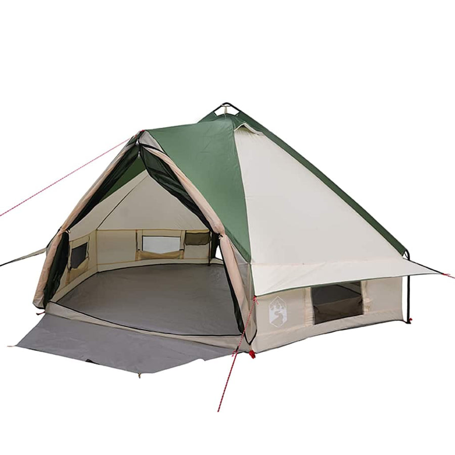 Teepee Tent met dak met opslag Groen en Wit 490 x 410 x 210 cm