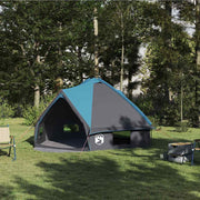 Teepee tent 6 personen blauw grijs 431x366x185 cm