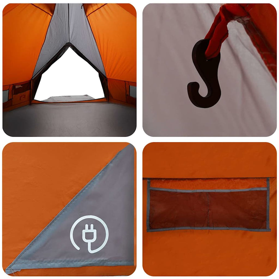 Teepee Tent met dak Grijs en Oranje 490 x 410 x 210 cm