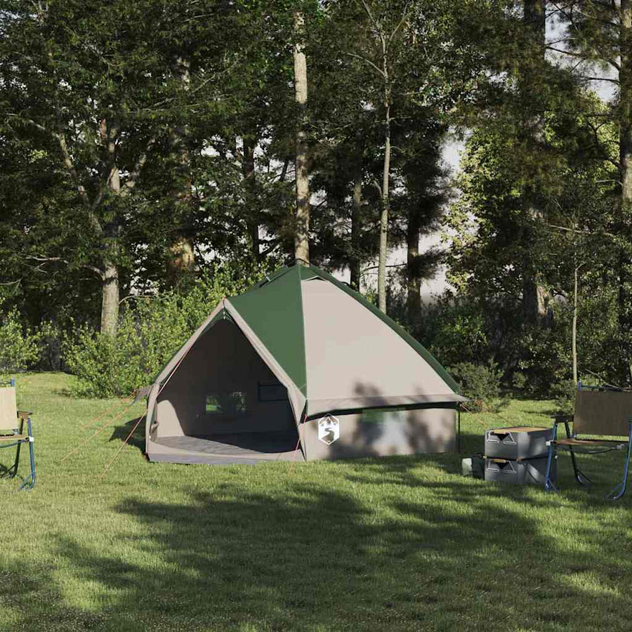 Teepee Tent met dak Groen en Grijs 490 x 410 x 210 cm