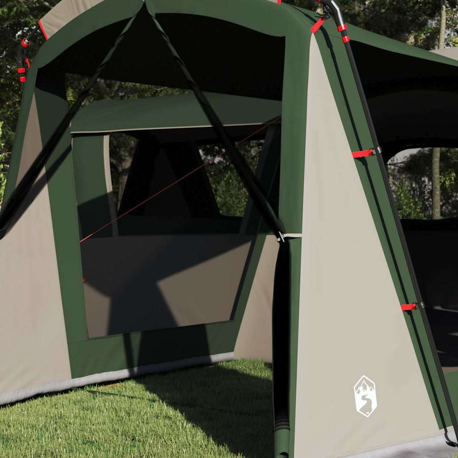Gezinstent met dak met opslag Groen en Wit 745 x 700 x 217 cm