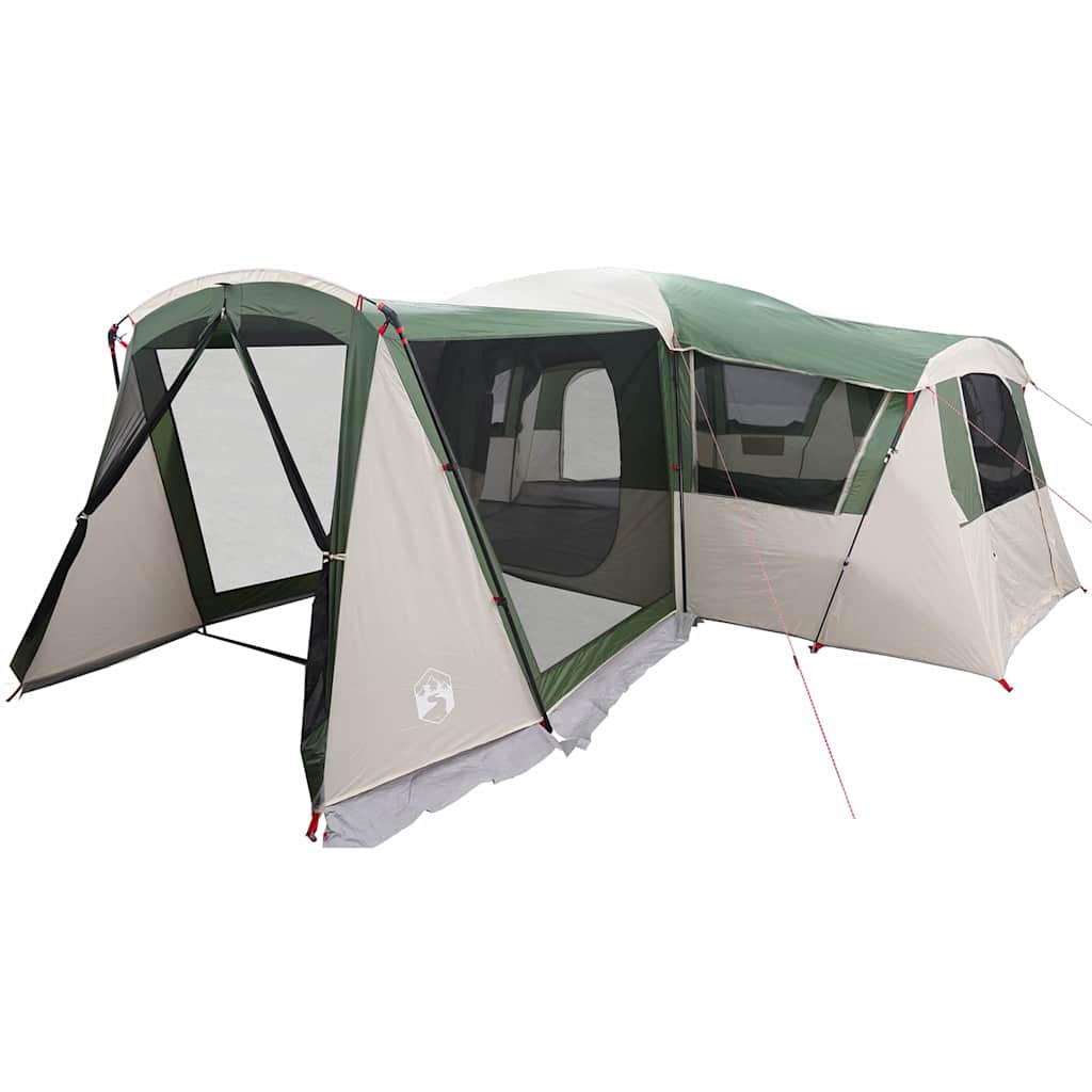 Gezinstent met dak met opslag Groen en Wit 745 x 700 x 217 cm
