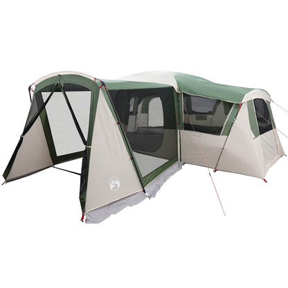Gezinstent met dak met opslag Groen en Wit 745 x 700 x 217 cm