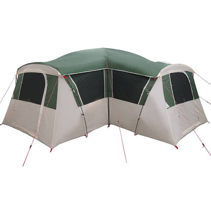 Gezinstent met dak met opslag Groen en Wit 745 x 700 x 217 cm
