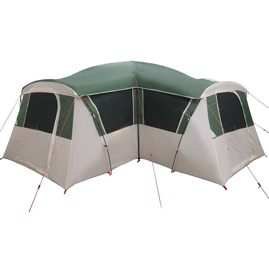 Gezinstent met dak met opslag Groen en Wit 745 x 700 x 217 cm