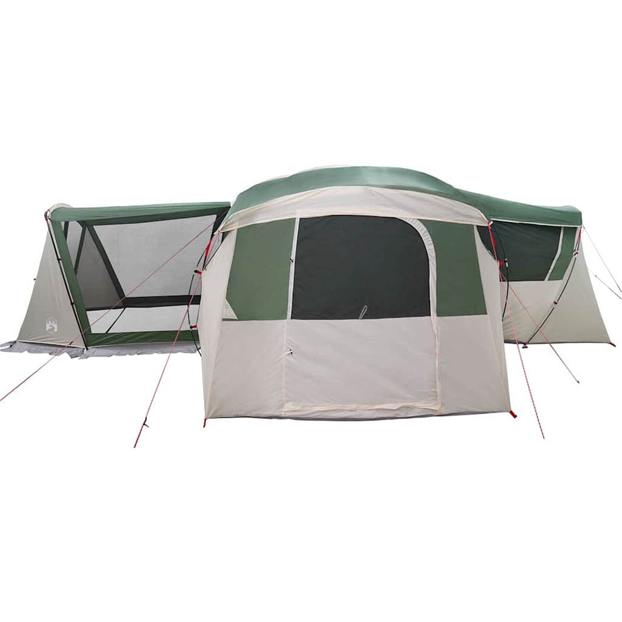 Gezinstent met dak met opslag Groen en Wit 745 x 700 x 217 cm