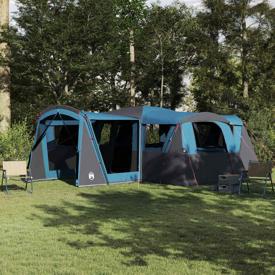 Gezinstent met dak met opslag Blauw en Grijs 745 x 700 x 217 cm